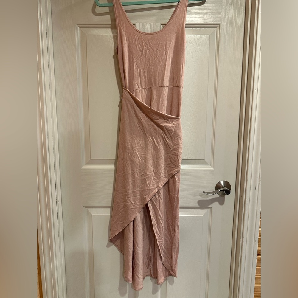 Reformation Blush Pink High-Low Sleeveless Maxi Dress